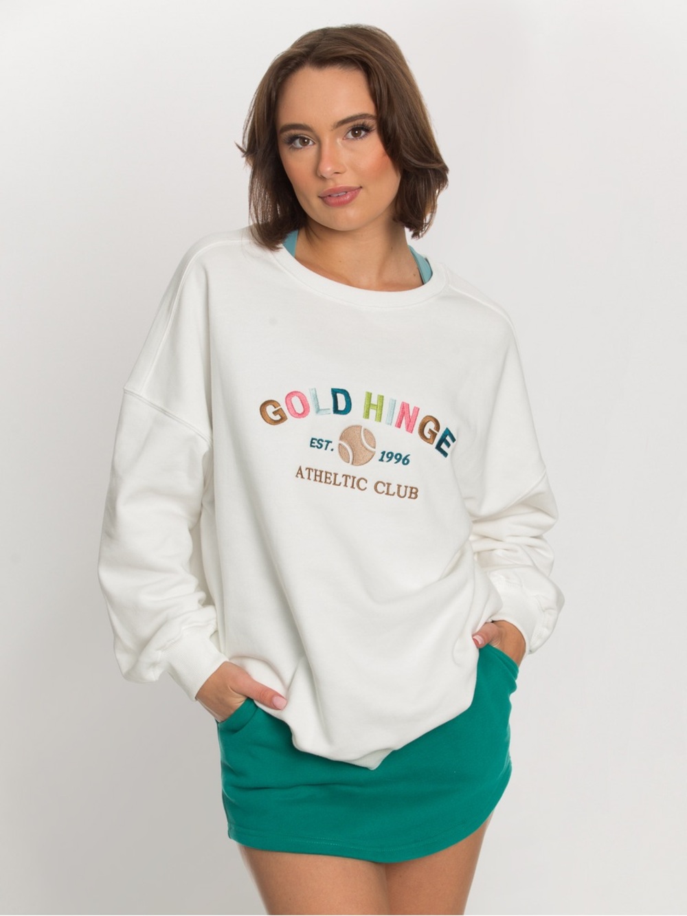 Gold Hinge Athletic Club Wide Arm Sweatshirt, SZ L LIKE NEW! 🎾